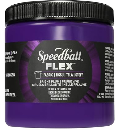 Speedball Flex - Tinta para serigrafía de tela, 8 onzas, ciruela brillante para camisetas y serigrafía