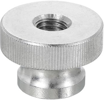 QUARKZMAN Dadi a Farfalla Scanalati, 1pz M10 x D30mm x H20mm Acciaio Inossidabile Elementi Fissaggio Pomelli Rotondi Dado a Mano Foro Passante Argento per Parti Stampanti 3D