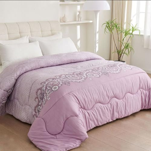 GREATOYAR Edredón Nórdico Doble Cara, Relleno Nórdico, Edredón de Microfibra, Microfibra Suave, Antiácaro, Hipoalergénico, Transpirable, Moderno, Ligero, 180x220cm, para Cama 105cm, Anacardo Lila