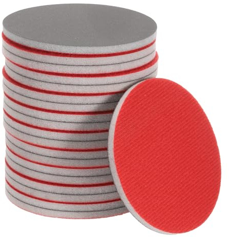QUARKZMAN 20Pcs 3000 Grains Disque de Ponçage en Éponge 4 Crochet et Boucle, Tampon Éponge à Usage Humide/Sec pour Voiture, Bois, Métal