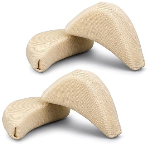 Lot de 2 paires de bouchons d'orteils réglables doux respirants unisexe coussinets de chaussures éponge grande barre d'orteil pour femme à talon haut (couleur chair)