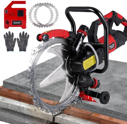 16 Concrete Ring Saw 8980W/110V Toroidal Electric ConcreteSaw Concrete Cutter Max Cutting Depth 11.4 With 2 Saw Blades & Wet Cutting System for Concrete, Bricks, Rebar and Marble (8980W)