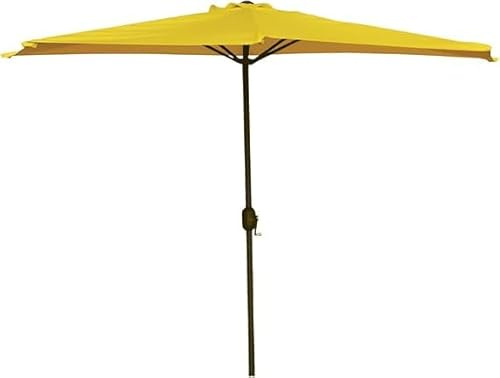 MA MAISON Ombrellone Mezzaluna 300x150x250h cm, da Muro e Parete Palo Ø38 mm - Salvaspazio, Terrazzo, Balcone, Manovella,Protezione UV, Parasole, Ombra- Idrorepellente (Giallo Limone)