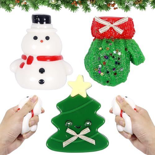 3 Pezzi Squishy Natalizi, Antistress Natalizi, Squishy Natale per Natales Bomboniere, Goody Bag Stuffers
