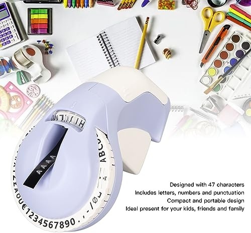 Luqeeg Creador de Etiquetas en Relieve en 3D, Impresora de Etiqueta Manual Bricolaje con 600dpi 47 Caracteres No Se Requieren Baterías Compactas Portátiles para álbumes de Recortes