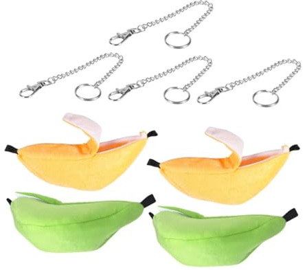 CIYODO 4 Piezas Hamaca para Mascotas Pequeñas Forma de Banana Cama Colgante de Algodón para Hámsters Nido Acogedor para Descanso