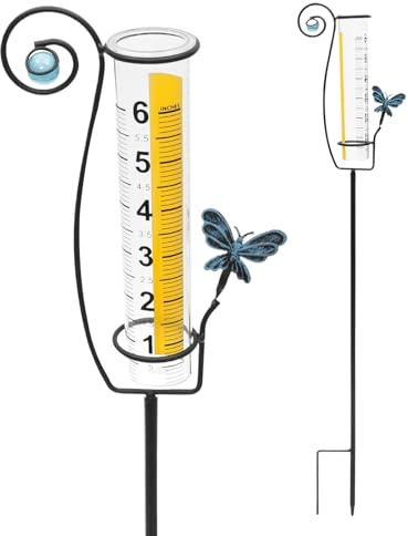 Opdestn Pluviómetro Decorativo Exterior - Pluviómetro De Jardín Preciso Resistente Heladas | Instrumentos Meteorológicos Para Jardín Césped Terraza Macizo Sendero Valla Granja