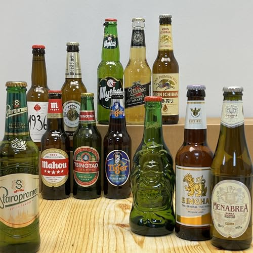 Case of 12 World Lagers & Pilsners – Mixed 330ml Bottles, International Lager & Pilsner Variety Pack, Premium Global Beer Selection