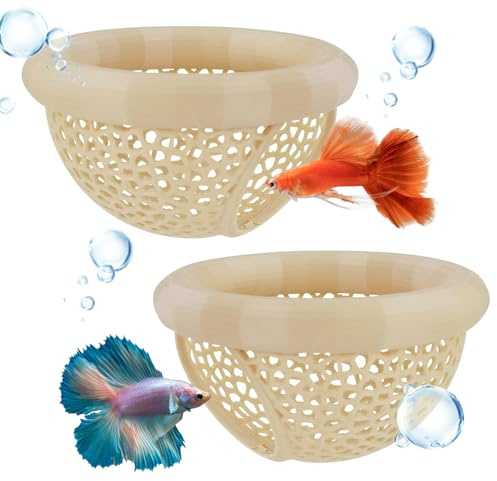 MUYAPAY 2 Pièces Cachette Flottante pour Betta 7 x 4 cm Decoration Aquarium