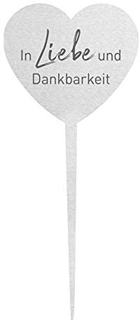Grabstecker Herz 'In Liebe und Dankbarkeit'