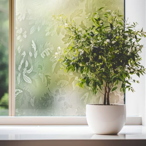 DIMEX självhäftande transparent folie fönsterfolie självhäftande | mjölkglasfolie iögonfallande siktskyddsfolie – blad