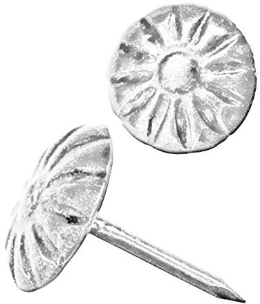 FUXXER 100 Antik-Dekor Nägel, Zier-Kopf-Nägel, Polster-Nägel, Vintage, 11mm, silber