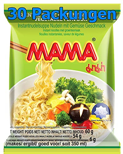 Mama Instant Nudeln Vegetable 30er Pack (30x 60g) Asia instant Nudelsuppe Gemüse