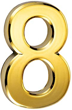 3in 3D Mailbox Numbers house numbers Adhesive door number Waterproof Address Numbers front door number Stickers for House Mailbox home address numerals (Gold 8)