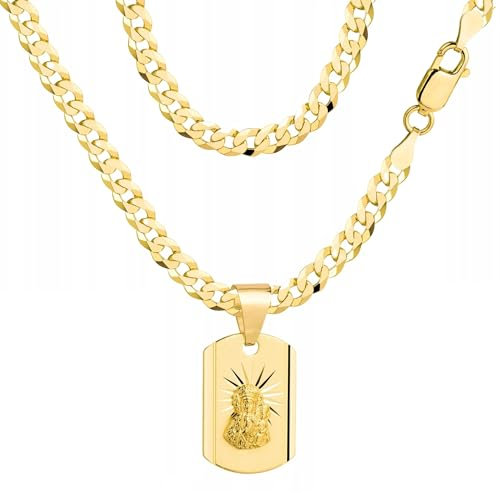 AMAR OPRAVA Goldkette - 585 Königskette Herren Mit Medaillon - 925/585 Schmuck - Goldene Kette - Geschenk Freund, Geschenke Geburtstag