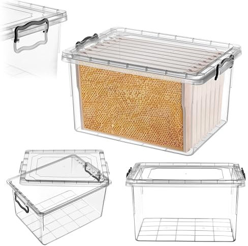 KADAX Transportbox 40L für Rähmchen, Aufbewahrungsbox 54 x 38 x 28,5 cm mit Deckel zur sicheren Aufbewahrung und zum Transport von Honig