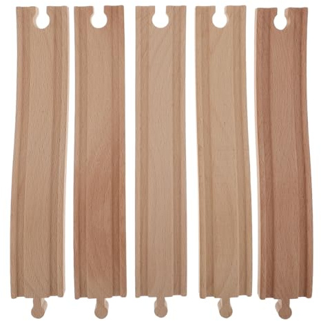ifundom Juego De Vías De Tren De Madera Accesorios De Expansión 5 Piezas Curva Ascendente Niños Juguetes Educativos Juego De Construcción Colecciones Navidad Cumpleaños