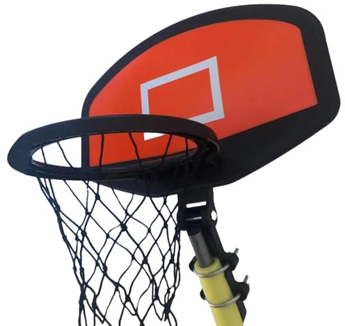 Studsmatta basketring | 11 tum bollring för studsmatta | träningsfäste bakbräda med nät för barn och vuxna – säker basketaccessoar för utomhuslek, träning och trädgårdskul