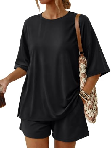 Trendy Queen 2 Two Piece Matching Shorts Set Pockets 2026 Summer Vacation Cruise Spring Outfit Beach Clothes Fashion Resort Wear Athleisure Travel Airport Clothing Oversized Loose Fit Airy Lounge Wear