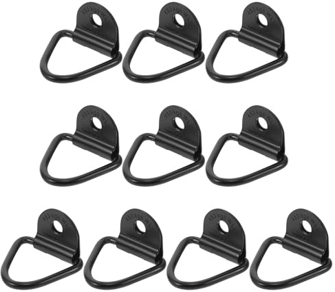 BUGUUYO 10 Unidades Anillos D de Amarre para Remolque Juego de Acero Resistente con Recubrimiento Anticorrosivo Montaje Seguro para Camiones y Almacenes Evita Vibraciones y Movimientos