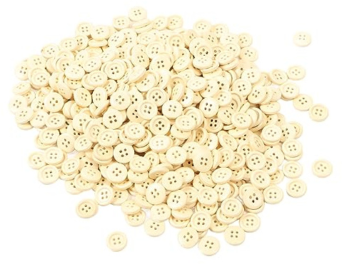 1000 Pz Pulsanti in Legno Tondi da 15 mm con 4 Fori, Pulsanti Piccoli in Legno Naturale per Cucito, Abbigliamento, Lavoretti Fai da Te e Decorazioni Artigianali