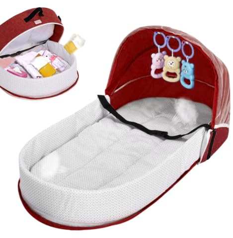 Portabel Barnsäng Lättviktig Resesäng Med Insektsnät | Babynest-resesäng Passar för sängkanten, tupplurar, golvet, dagis, soffan, campingen, flygplanet, bilen och