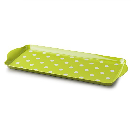 Zeal Melamine Dotty Serving Design Tray (38x17cm) Lime