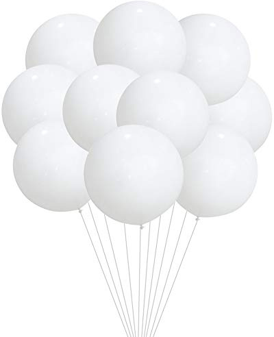 10 Pcs Round Balloons 24 inch Latex Balloons Large Thick Balloons Reusable Giant Balloons Opaque Biodegradable Balloons White Celebration Balloon for Wedding Birthday Party Festival Event Decoration