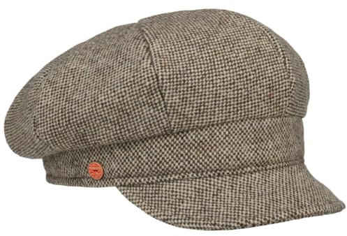 Mayser Coco Tweed Ballonmütze Schirmmütze Baker-Boy-Mütze Newsboy-Mütze Damencap Damen - Made in The EU mit Schirm, Futter, Futter Winter Herbst-Winter - M (57-58 cm) beige