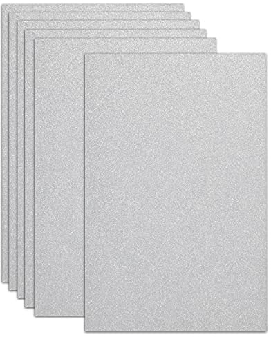 Gift Boutique Silver Glitter Card Paper 36 Pack Pretty Silver Glittery Sheets for Scrapbook Art Crafts Birthday Wedding Invitation Printing School Office Supply Letter 8 x 12 Double Sided