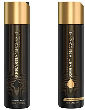 Shampoo e balsamo leggeri Dark Oil di Sebastian Professional | Lisciano e nutrono | Donano corposità | Per tutti i tipi di capelli, 250 ml