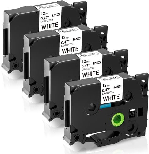 Tz Tape 12mm 0.47 White,Tze-231, Ersatz für Brother P-touch Bänder 12mm
