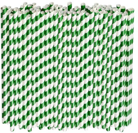 26 x 0,6 cm, cannucce di carta usa e getta, 100 pezzi, per feste, matrimoni, compleanni, 100% biodegradabili