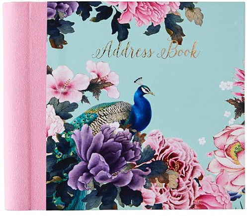 Design By Violet Exquisite Peacock Address Book Telephone Book Journal Organiser 520 Spaces Hard Back Cover Contemporary Design Gift Present 15cm x 17cm