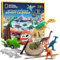 Blue Marble National Geographic Dinosaurier-Adventskalender 2024 – Weihnachts-Countdown-Kalender mit 24 Dino-Aktivitäten und Figuren, 13 Sammelfiguren, Dino-Rennwagen bemalen, Ton-T-Rex modellieren