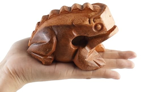 Frog guiro 4 inches wood block musical instrument Percussion Musical Instrument Perfect size Natural Wood Güiro Frog (Wooden)