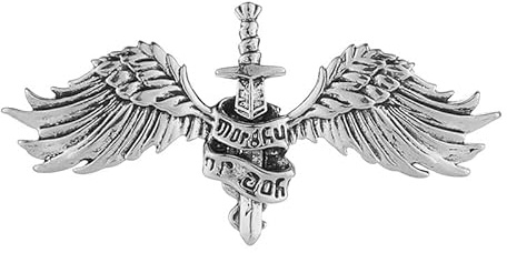 Broche ailes d'ange Chevalier Épée Corsage Poitrine Épingle Vintage Col ciré Revers Épingle Costume Jupe Manteau Insigne Accessoires pour Femmes Hommes Messieurs Dames, 4,6 cm x 2,3 cm, Métal