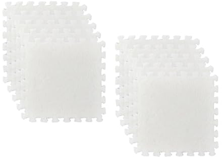 FytStycale Lot de 10 Carreaux Antidérapant de Moquette en Forme de Puzzle, Tapis Découpable, Carreaux de Moquette Emboîtables en Peluche pour Maison, Beige