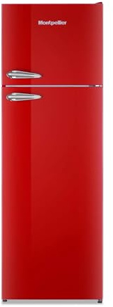 Montpellier MAB346ER 312litre RETRO Fridge Freezer Class E Red