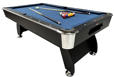 BCE Black Cat 7ft American Pool Table - with Full-size American Pool Balls & 2 Cues