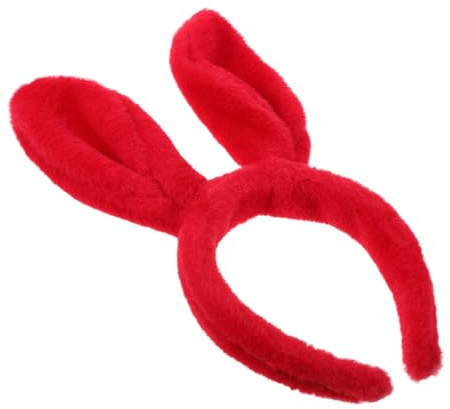 Healeved Cerchietto Coniglio in Peluche Morbide Orecchie Da Coniglio Rosse Fascia Per Da Cosplay Per Feste Di Pasqua Quotidiano Adatto Diverse