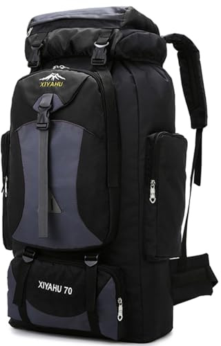 Lawaia 70L Hiking Expedition Backpack Camping Large Walking Waterproof Rucksack for Men Womens Lightweight Survival Sports and Outdoors Travelling Daypack Luggage Touring Cycling Bag