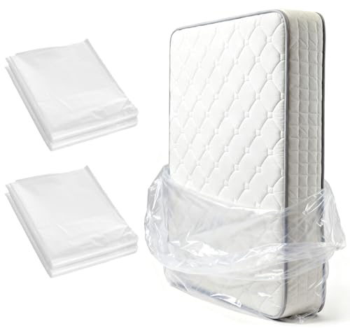 Cutefat 2 Pezzi Coprirete Singolo 120x240cm, Coprimaterasso Trasloco Impermeabile Riutilizzabile, Custodia in Plastica per Materassi, Sacchi per Materassi Singoli per Trasloco