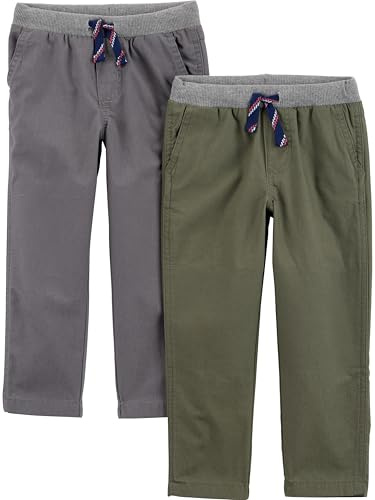 Simple Joys by Carter's Toddler Lot de 2 pantalons à enfiler pour garçon ,Vert/gris,US 5T (EU 110–116)