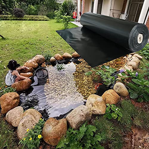 QQXY HDPE Bache Bassin,Bassin De Jardin Preforme Polyéthylène Haute Densité Résistant Aux Déchirures,pour Jardins Aquatiques,0.2mm Noir