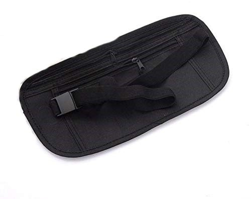 Cinturón de dinero para viajes, billetera oculta Pasaporte Cinturón de dinero para la cintura Bolsa de viaje de seguridad secreta delgada Paquete de cofre para efectivo, tarjetas, llaves y pasaporte