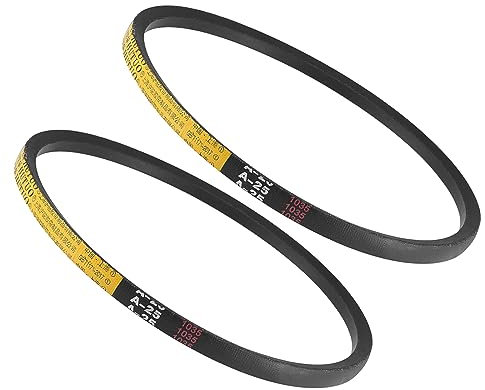 Kozelo 2pcs A-25 Drive V-Belt - [25-inch Inside Circumference] A-Section Rubber Drive Belt Wrapped for Transmission Use