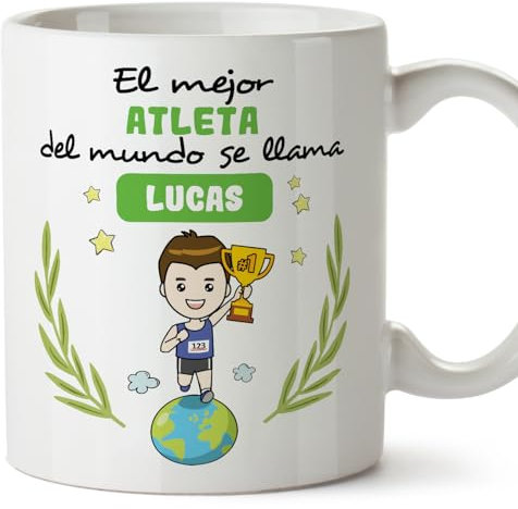 MUGFFINS Tazas Personalizadas para ATLETA hombre - En Español - Eres Mejor del Mundo - 11 oz / 330 ml - Regalo Personalizable original y divertido