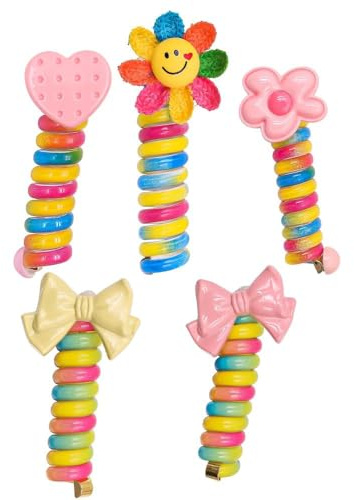 Tiardey Coloridas Bandas para el Cabello de Alambre telefónico para Nios Bowknot Trenzado Alambre telefónico Bandas para el Cabello Accesorios para Nias (Coloridos 5 Piezas)