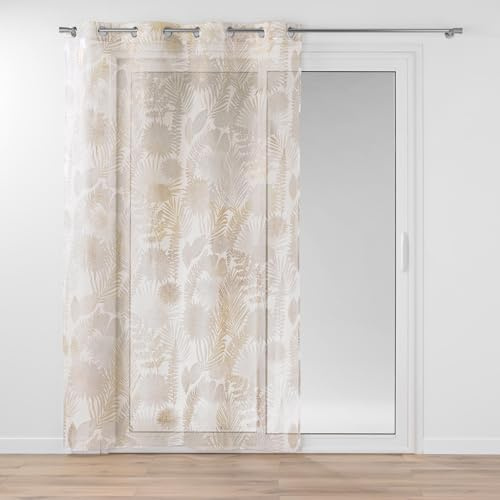 Douceur d'Intérieur Melisse Tenda con Occhielli, 140 x 240 cm, Tessuto sablé Stampato Metallizzato